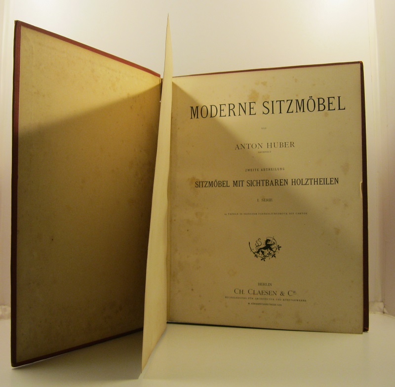 Moderne Sitzmobel zweite abtheilung sitzmobel mit sichtbaren holztheilen. I serie, 24 tafeln in feinstem farbenlichtdruck auf carton